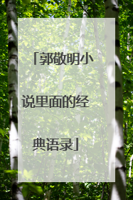 郭敬明小说里面的经典语录
