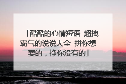 酷酷的心情短语 超拽霸气的说说大全 拼你想要的，挣你没有的