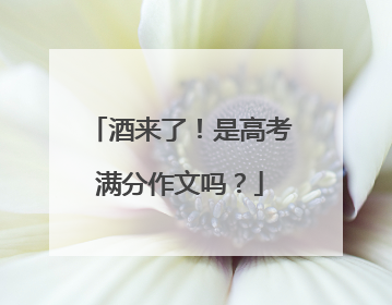 酒来了!是高考满分作文吗?