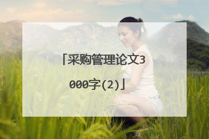 采购管理论文3000字(2)