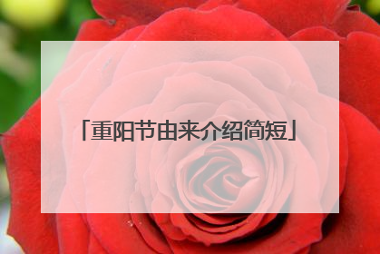 重阳节由来介绍简短