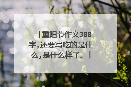 重阳节作文300字,还要写吃的是什么,是什么样子。