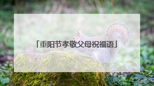 重阳节孝敬父母祝福语