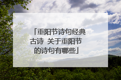 重阳节诗句经典古诗 关于重阳节的诗句有哪些