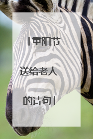 重阳节送给老人的诗句