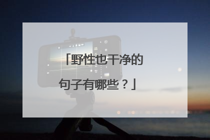 野性也干净的句子有哪些？