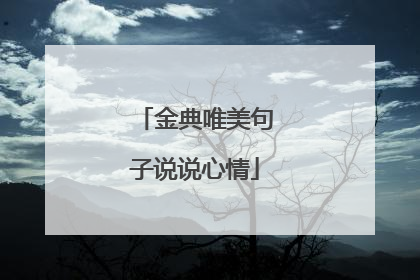 金典唯美句子说说心情