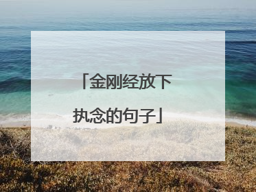 金刚经放下执念的句子