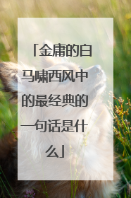 金庸的白马啸西风中的最经典的一句话是什么