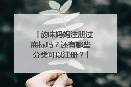 韵味妈妈注册过商标吗？还有哪些分类可以注册？