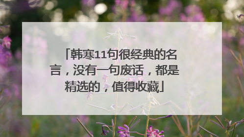 韩寒11句很经典的名言，没有一句废话，都是精选的，值得收藏