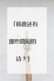 韩愈还有那些简短的诗？
