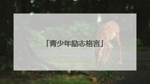青少年励志格言