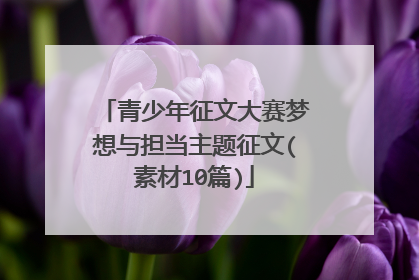 青少年征文大赛梦想与担当主题征文(素材10篇)