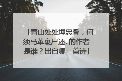 青山处处埋忠骨,何须马革裹尸还.的作者是谁?出自哪一首诗
