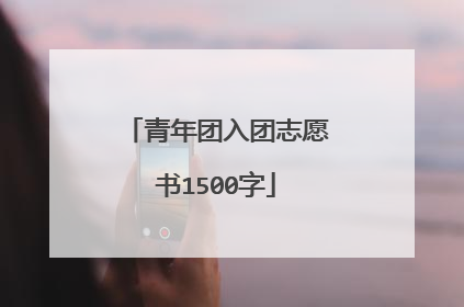 青年团入团志愿书1500字