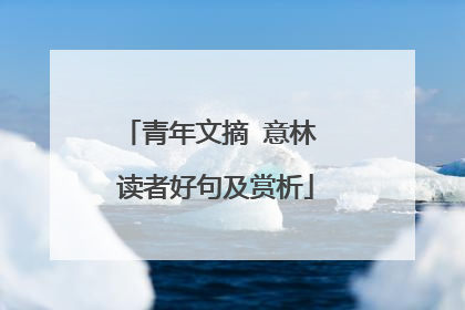 青年文摘 意林 读者好句及赏析