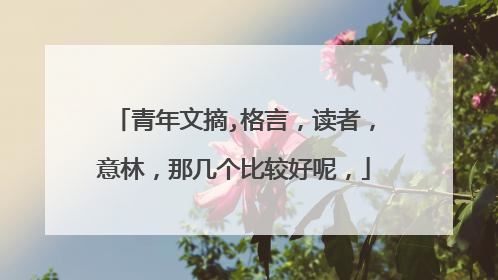 青年文摘,格言，读者，意林，那几个比较好呢，