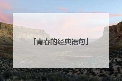 青春的经典语句