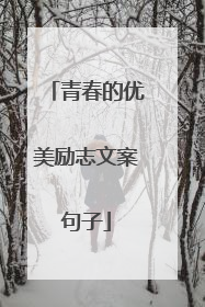 青春的优美励志文案句子
