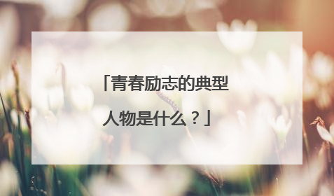 青春励志的典型人物是什么？
