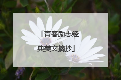 青春励志经典美文摘抄