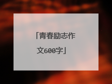 青春励志作文600字