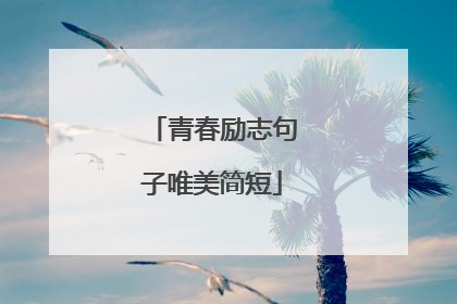 青春励志句子唯美简短