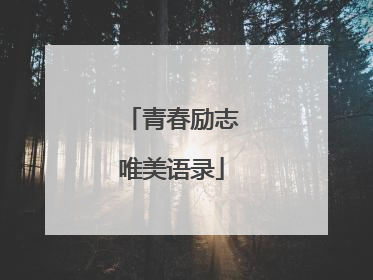 青春励志唯美语录