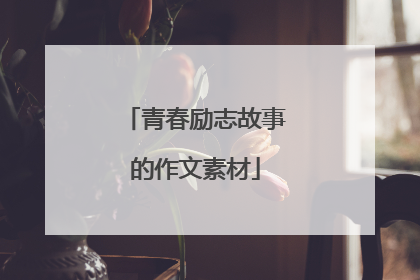 青春励志故事的作文素材