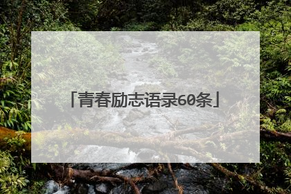 青春励志语录60条