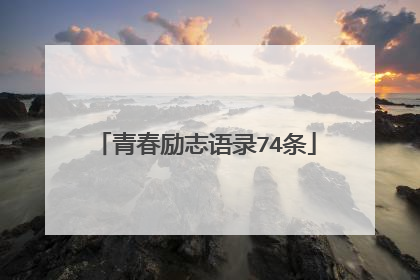 青春励志语录74条