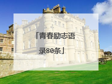 青春励志语录80条