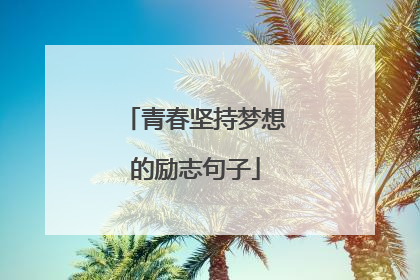 青春坚持梦想的励志句子