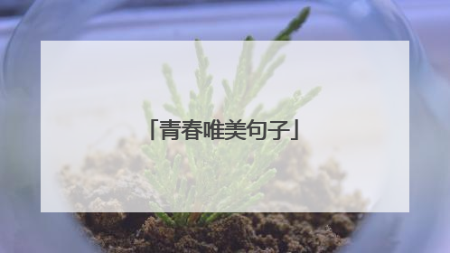 青春唯美句子