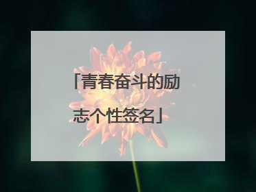 青春奋斗的励志个性签名