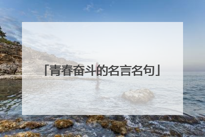 青春奋斗的名言名句