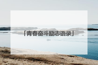 青春奋斗励志语录