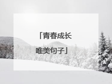 青春成长唯美句子