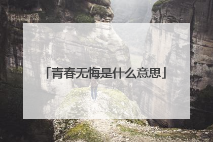 青春无悔是什么意思
