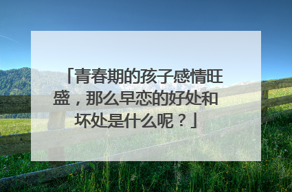 青春期的孩子感情旺盛,那么早恋的好处和坏处是什么呢?