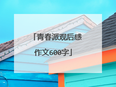 青春派观后感作文600字
