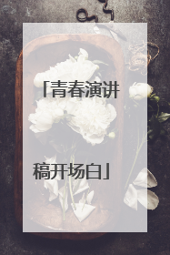 青春演讲稿开场白