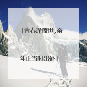 青春逢盛世,奋斗正当时出处