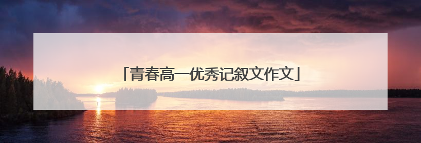 青春高一优秀记叙文作文