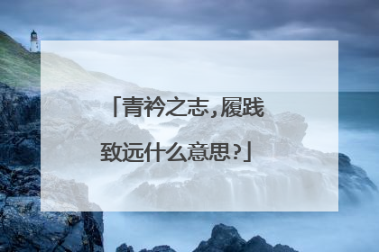 青衿之志,履践致远什么意思?