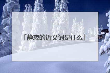 静寂的近义词是什么