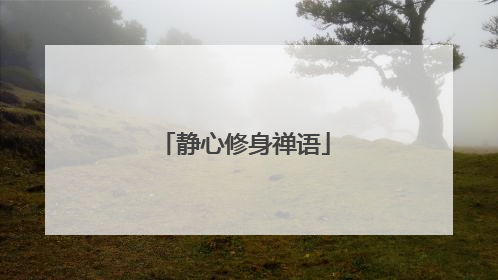 静心修身禅语