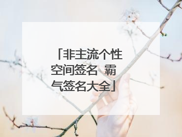 非主流个性空间签名 霸气签名大全