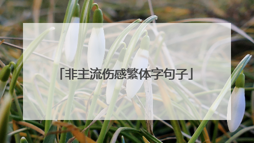 非主流伤感繁体字句子